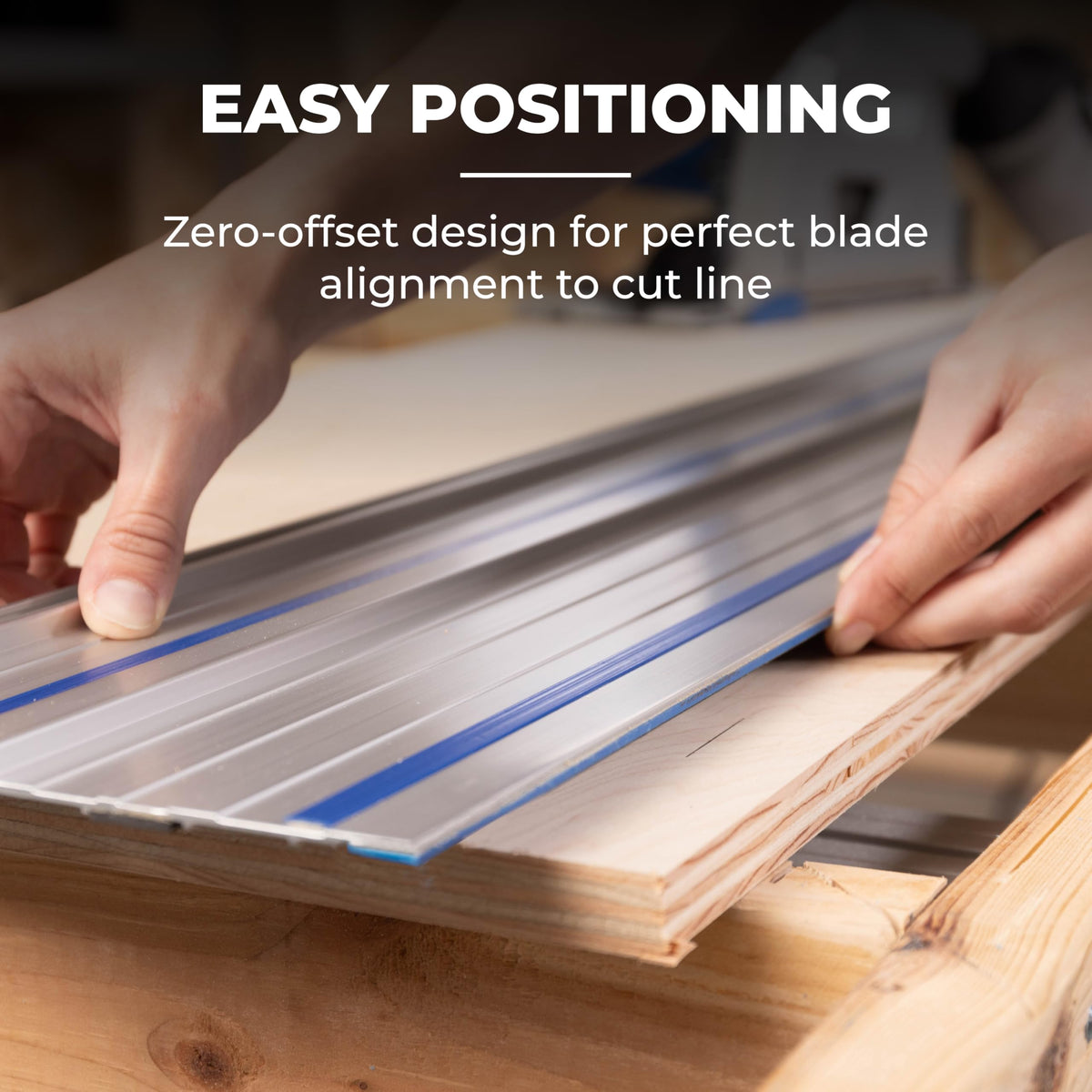 Kreg ACS430 zero-offset alignment ensures edge starts are true.