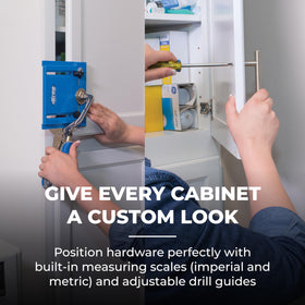 Knobs and small pulls install cleanly with the Kreg jig.