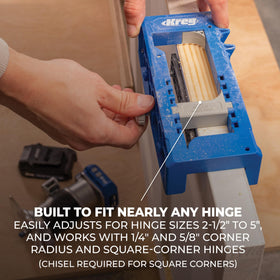 Kreg one-piece adjustable guide stop speeds up hinge setup