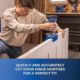 Kreg depth guide close-up demonstrates adjustable settings for consistent mortise depth