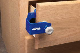 Kreg GripMaxx surface reduces slips during drawer front alignment.