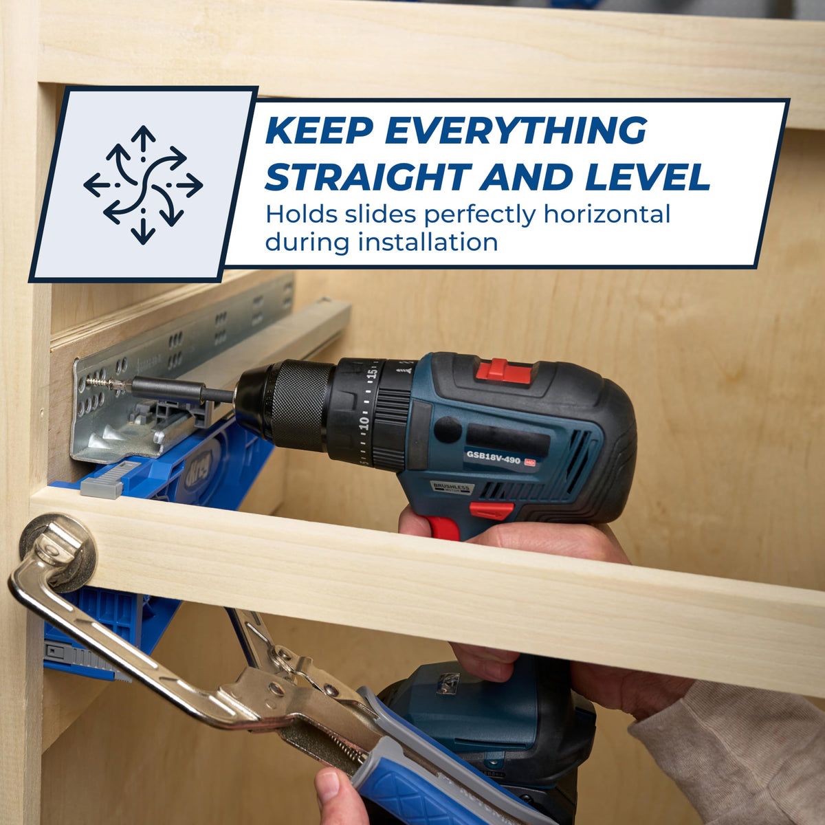 Kreg KHI-Slide works with epoxy-coated slides for versatile projects.