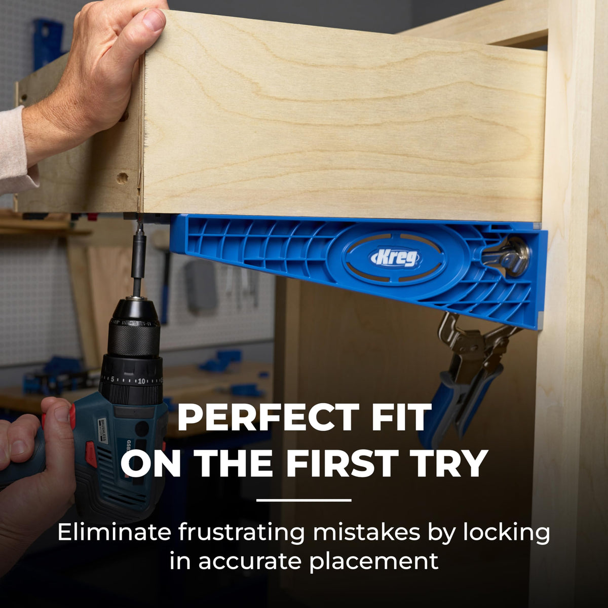 Kreg KHI-Slide is a multipurpose carpentry tool for cabinets and desks.