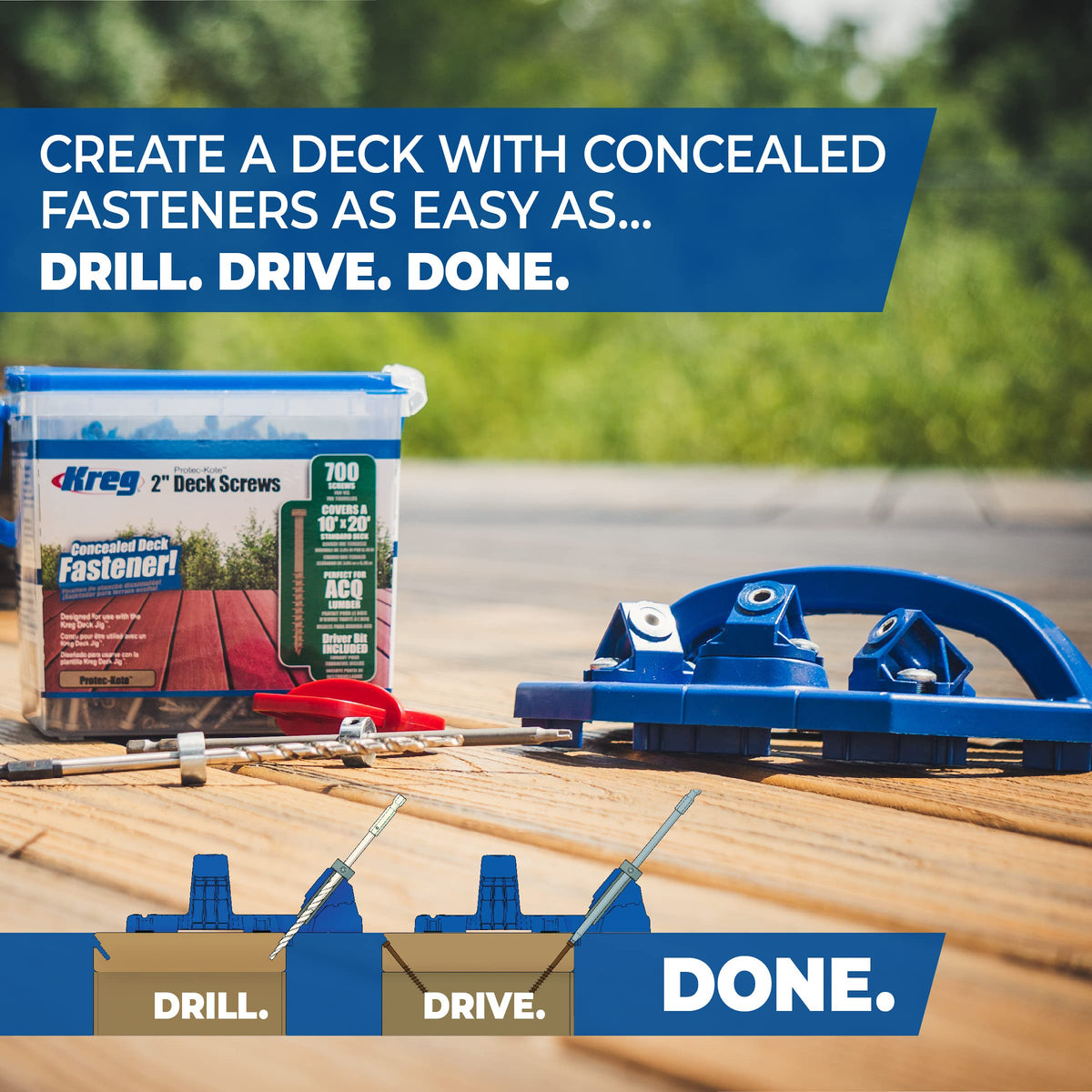 Kreg KJDECKSYS20 compact kit storage keeps tools organized.