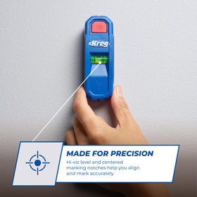 Kreg KMM1000LZ helps plan anchor points for shelves and cabinets.
