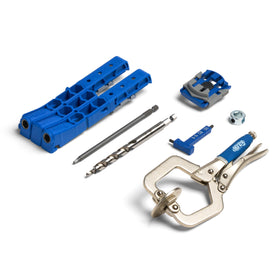 Kreg KPHJ320-22 pocket-hole jig in use for precise joints.