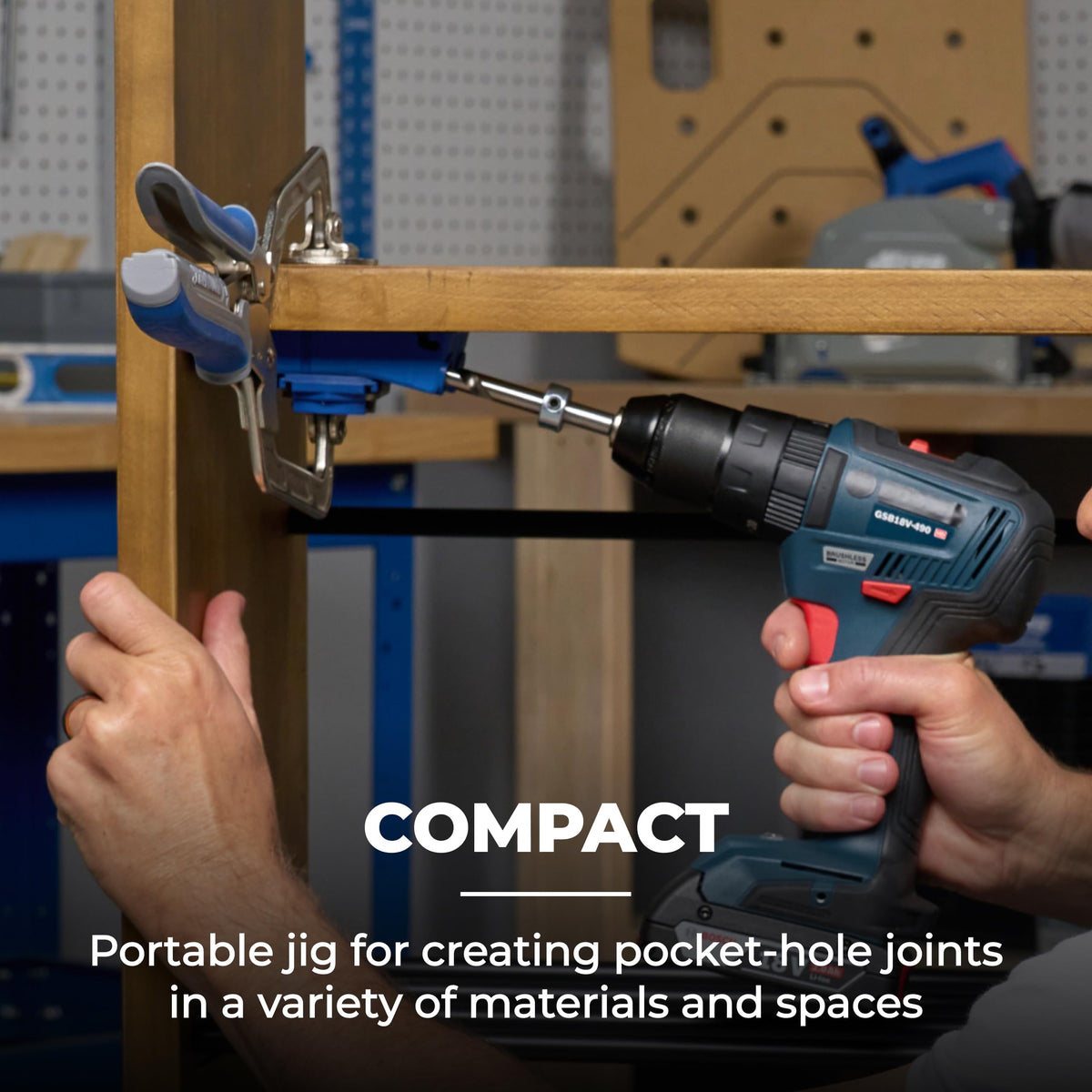 KPHJ320 easy-setup system ensures quick, repeatable pocket holes