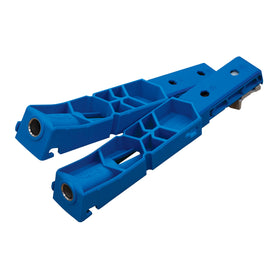 Hardened steel drill guides provide accurate, repeatable pocket holes.