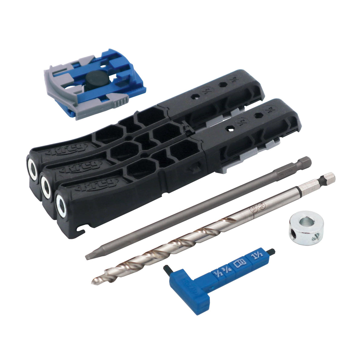 Kreg Micro Jig features anti-slip GripMaxx base for stable drilling.