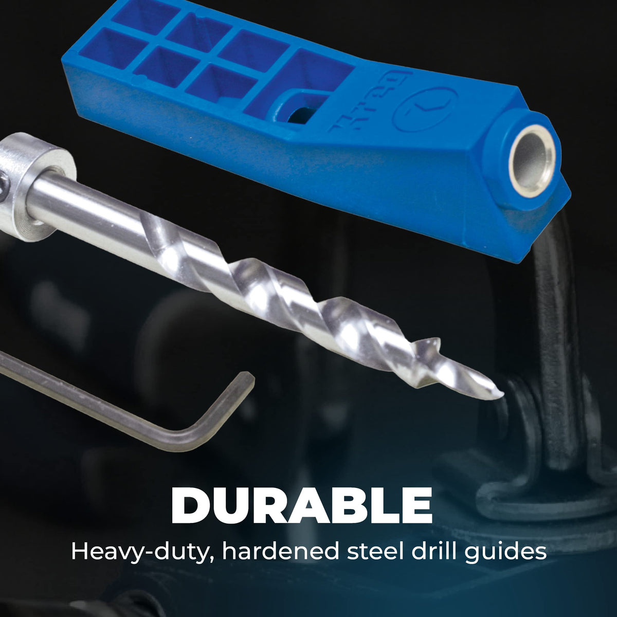 Kreg MKJKIT Mini Jig accessories include drill bit and hex wrench.
