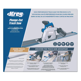 Kreg plunge saw with retractable riving knife for clean kerfs