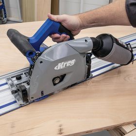Kreg right-handed design improves visibility and control during cuts