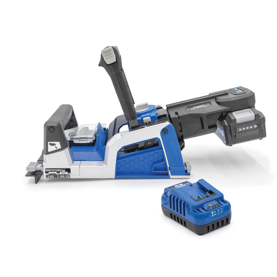 Kreg Rebel pocket-hole joiner in use delivering precise joints for sturdy furniture.