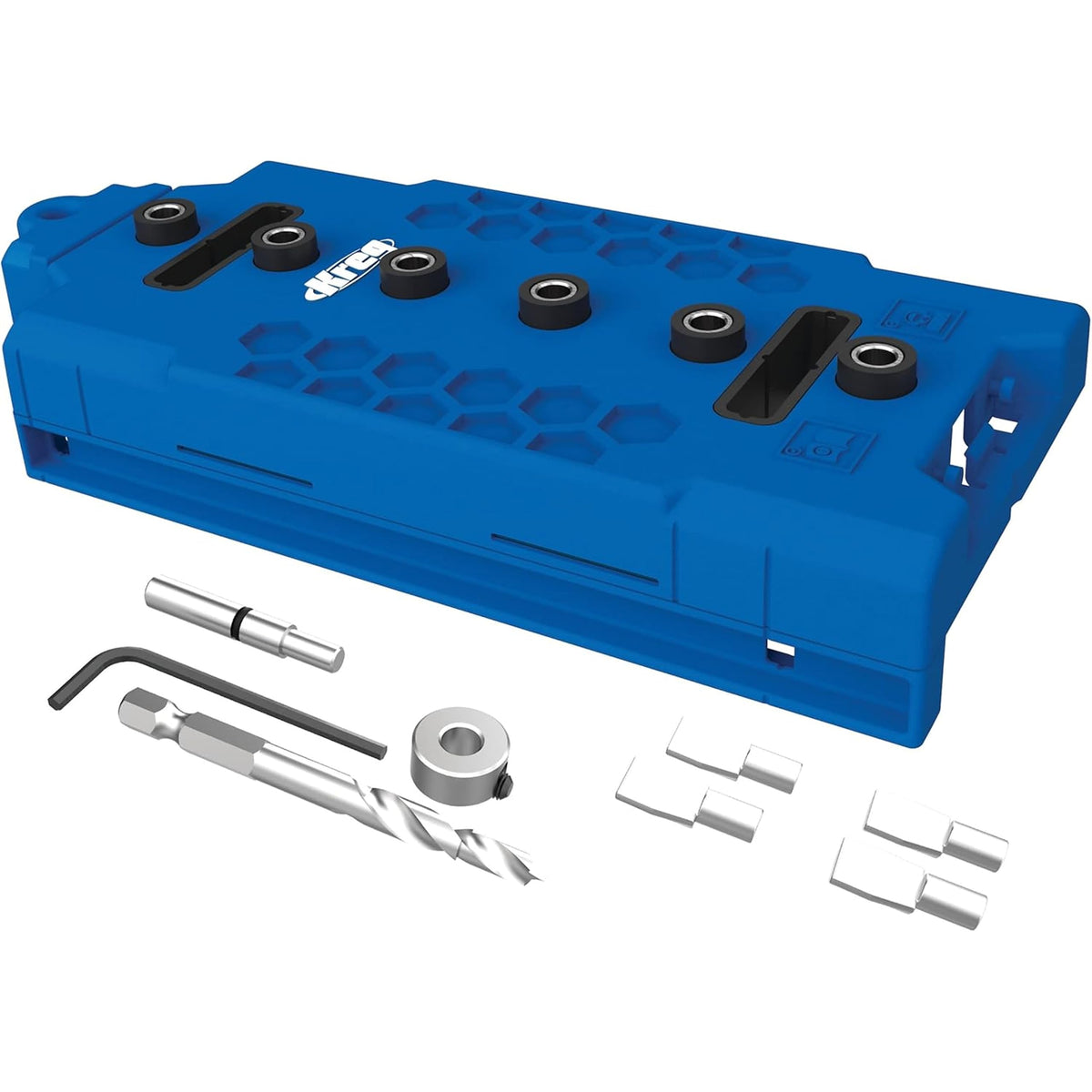 Kreg Shelf Pin Jig 5 mm front view enabling precise cabinet drilling.