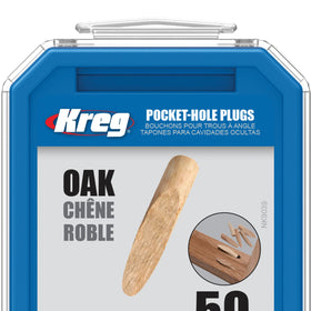 Premium oak plugs in a 50-count set for reliable finishes