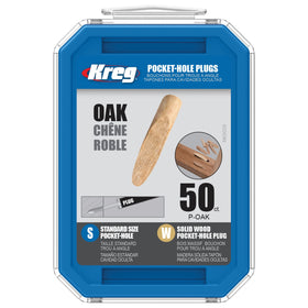 Kreg solid-wood pocket-hole plug covers exposed holes for a clean finish