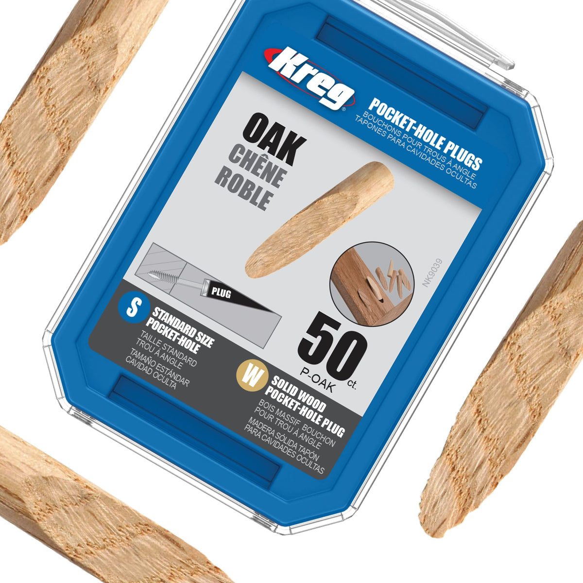Kreg solid-wood plug easily glues into pocket holes for quick repairs
