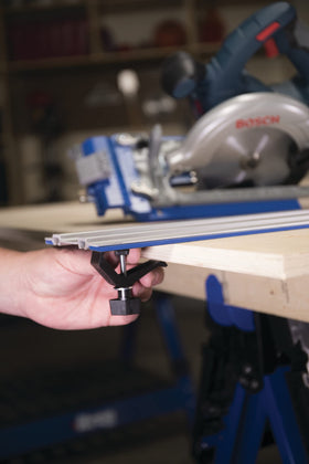 Kreg Track Clamps in a busy workshop ready for action