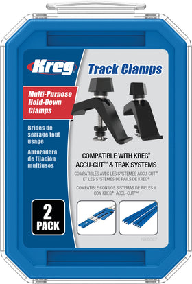Kreg Track Clamps locking into the track's T-Slot for extra grip