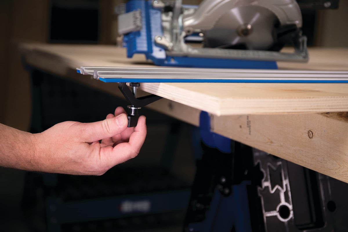 Kreg Track Clamps along a track extension for longer runs