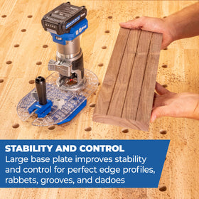 Kreg Trim Router Edge Guide fits most trim routers for versatile workshops