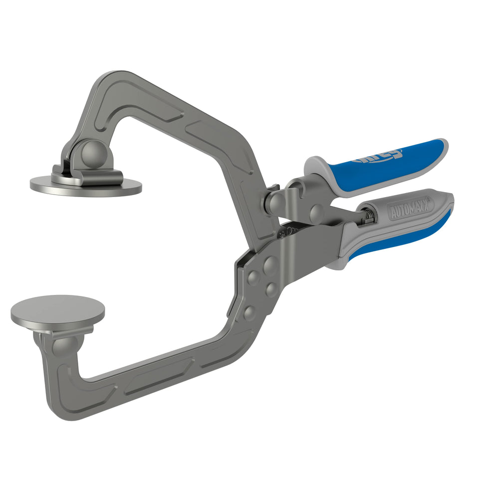Kreg Automaxx 3-inch wood clamp in use for sturdy material grip
