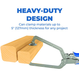 Kreg Automaxx thumbscrew view highlights adjustable pressure for even clamping across thickness.