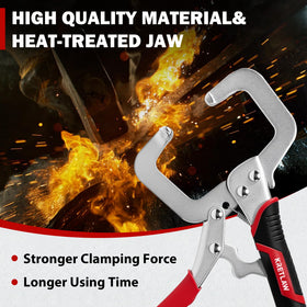 KRETLAW locking pliers jaw open to fit varying material thicknesses