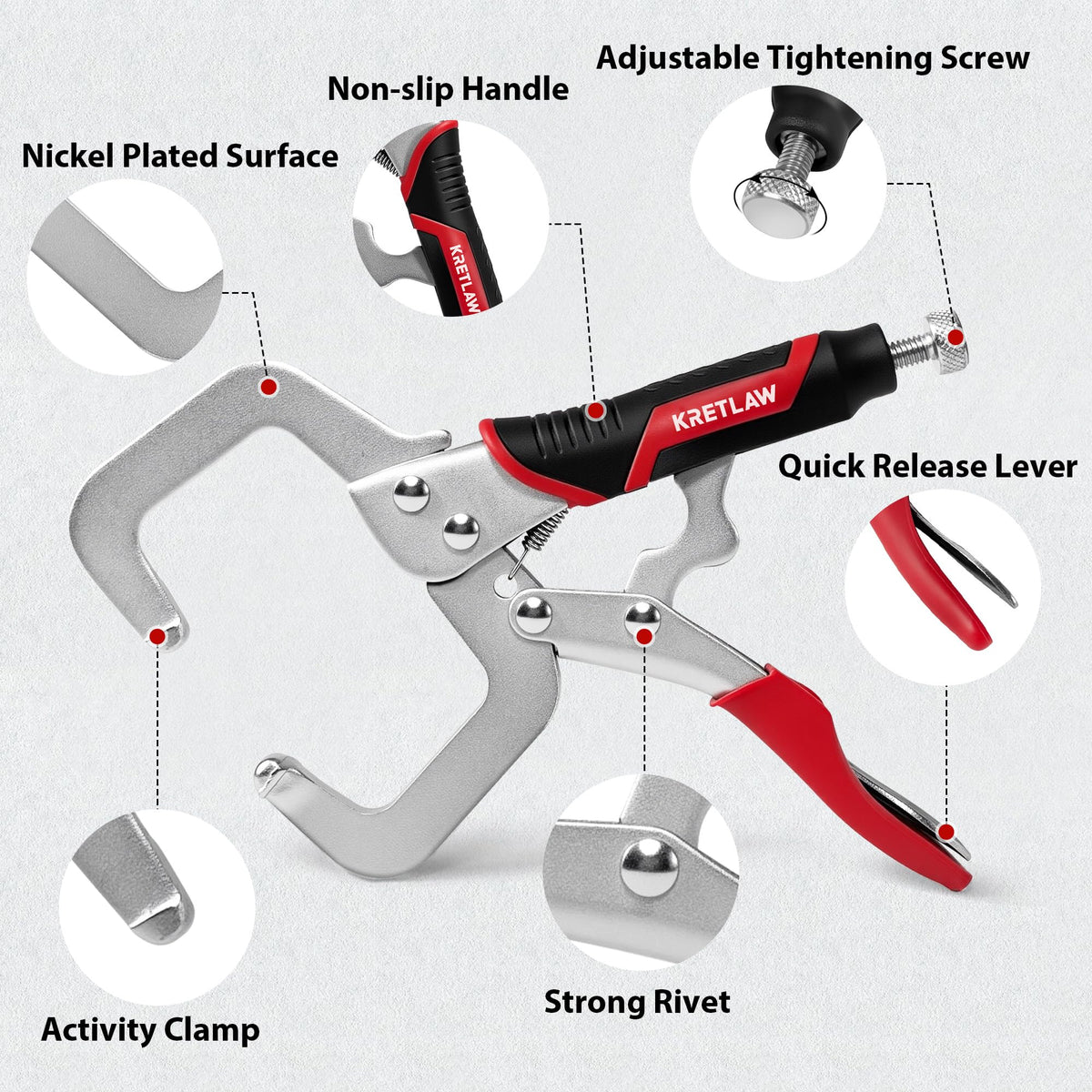 KRETLAW heavy-duty vise grip ideal for welding and construction work