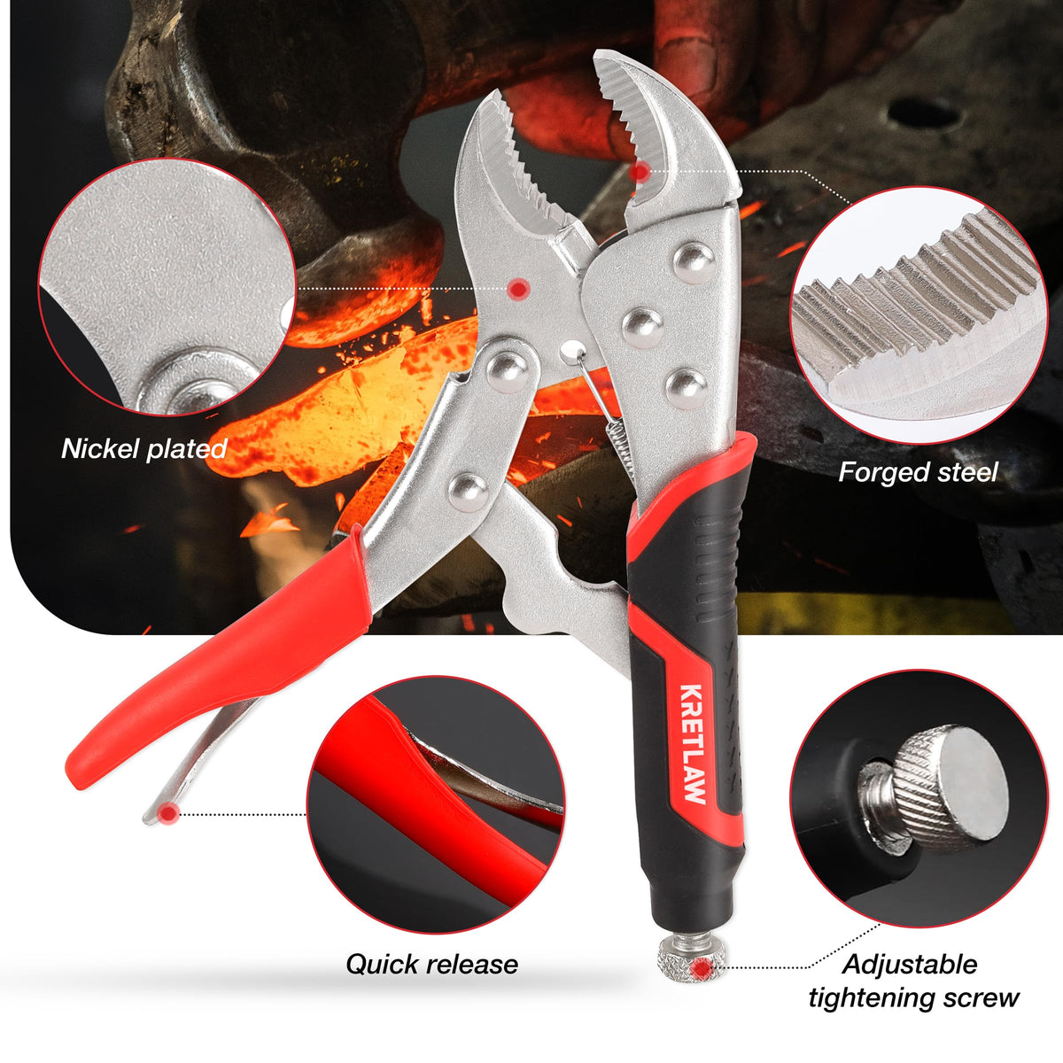 KRETLAW long-nose pliers reach narrow spaces with precise grip.