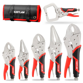 KRETLAW vice grips set curved jaw for versatile gripping in DIY projects.