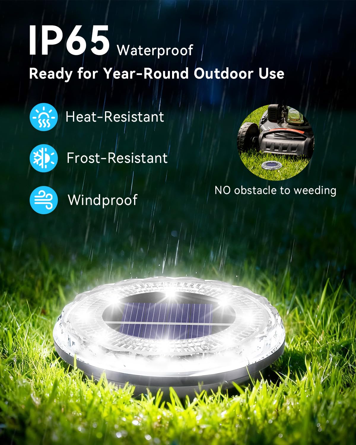 Krinzitt IP65 weatherproof solar light withstands rain and sun for year‑round use
