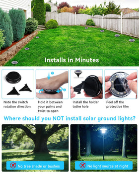 Krinzitt solar light installation by twisting the panel and staking into soil