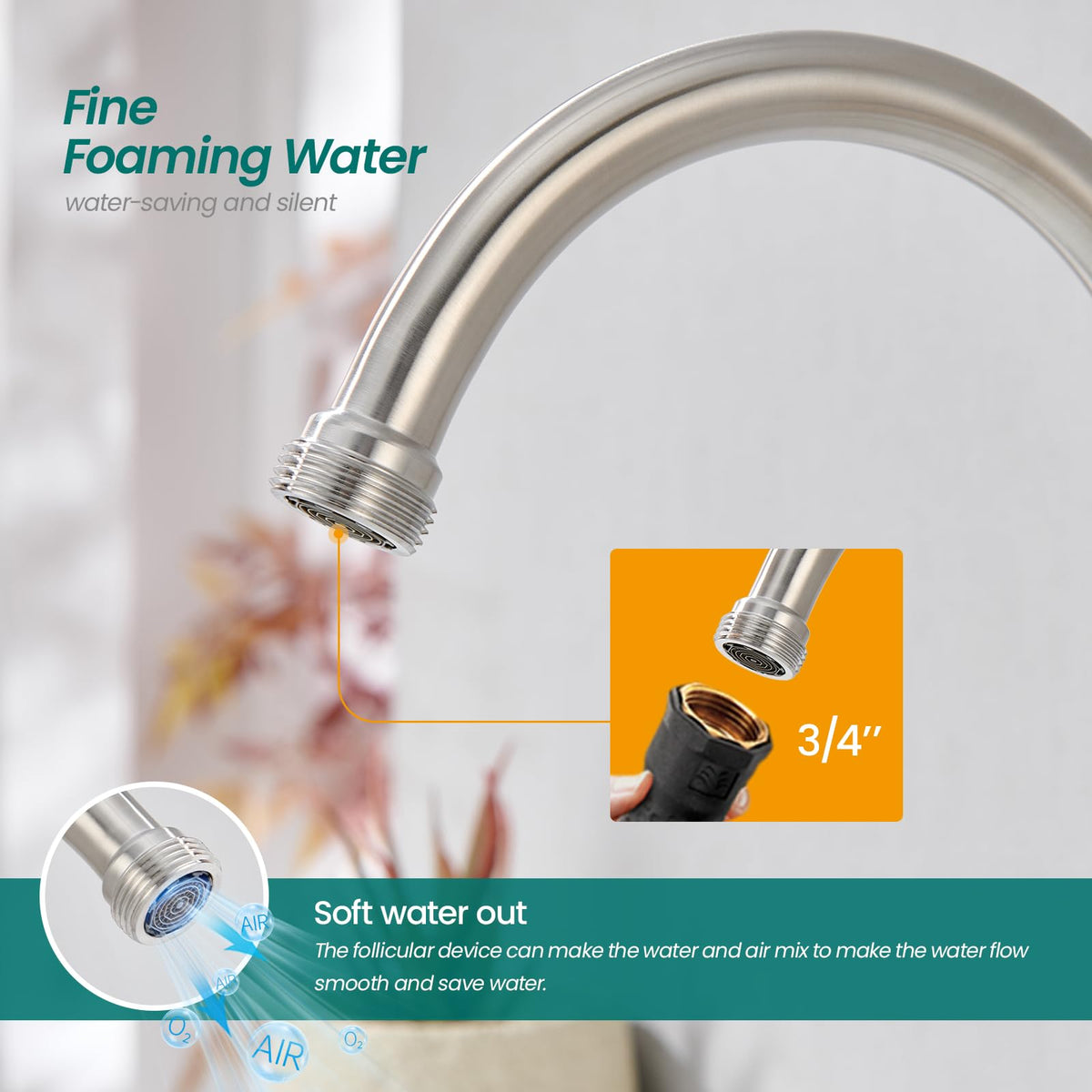 KroBer high-quality brushed nickel finish helps resist scratches and fingerprints.