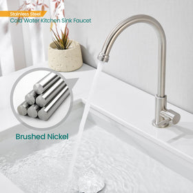 KroBer deck-mount faucet in brushed nickel for a modern, easy installation.