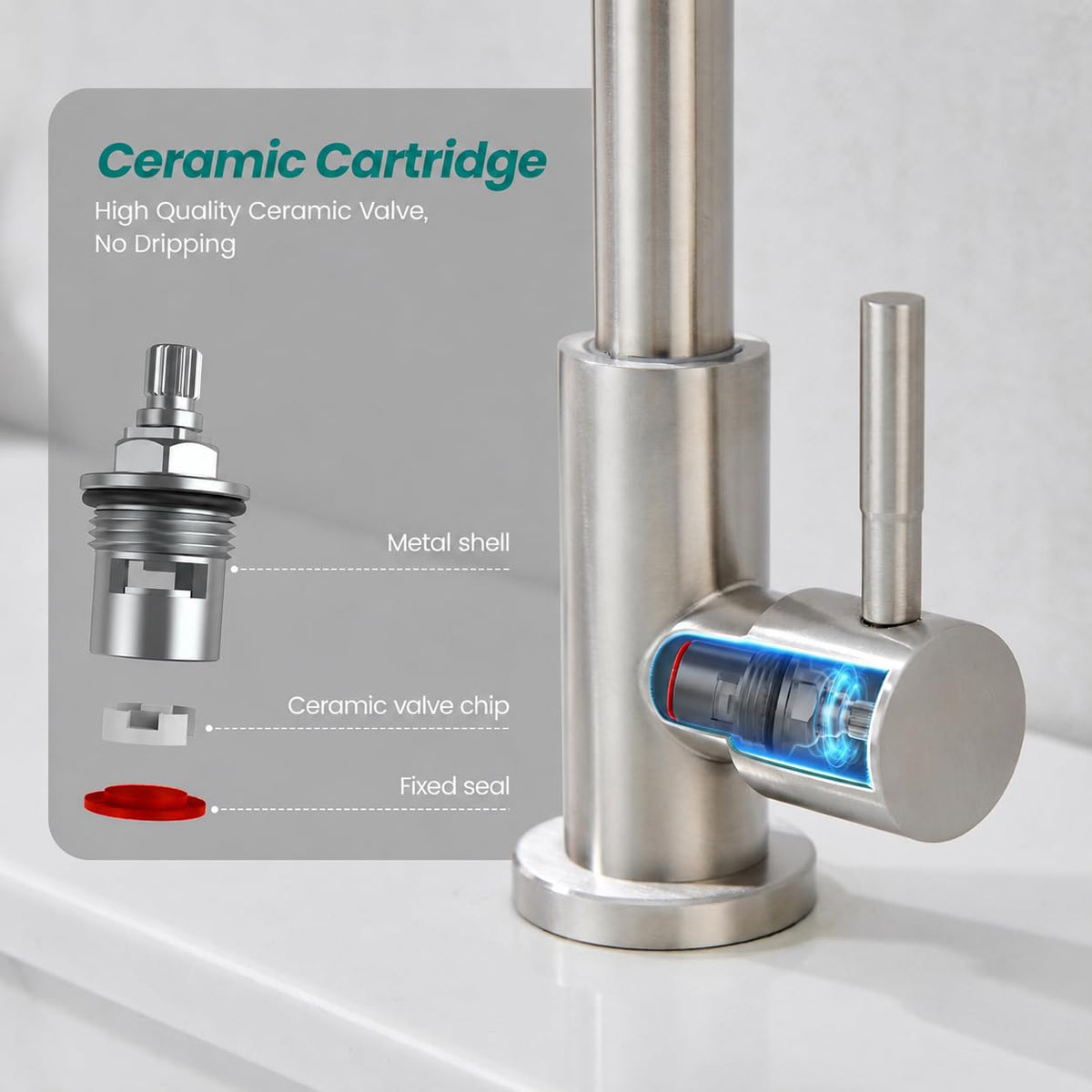 KroBer single-hole faucet design simplifies setup in compact spaces.