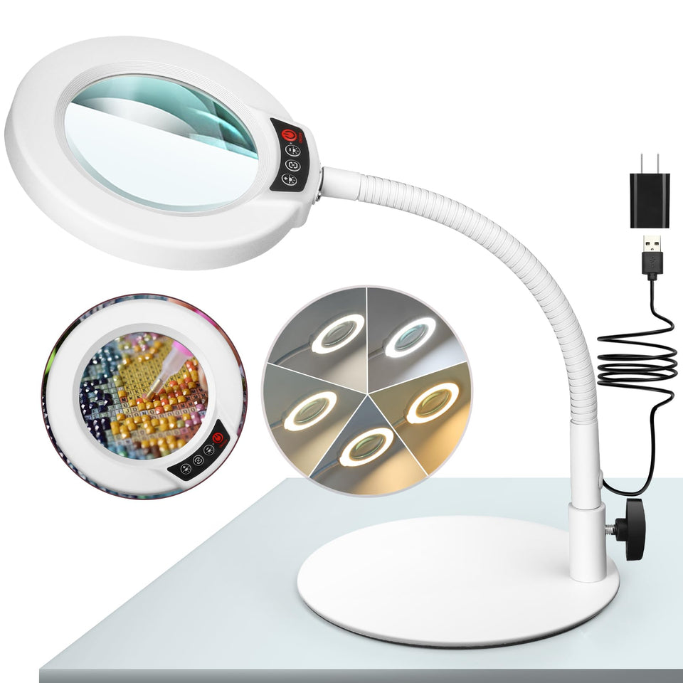 Krstlv 10X magnifying lamp with light for precise craft work.