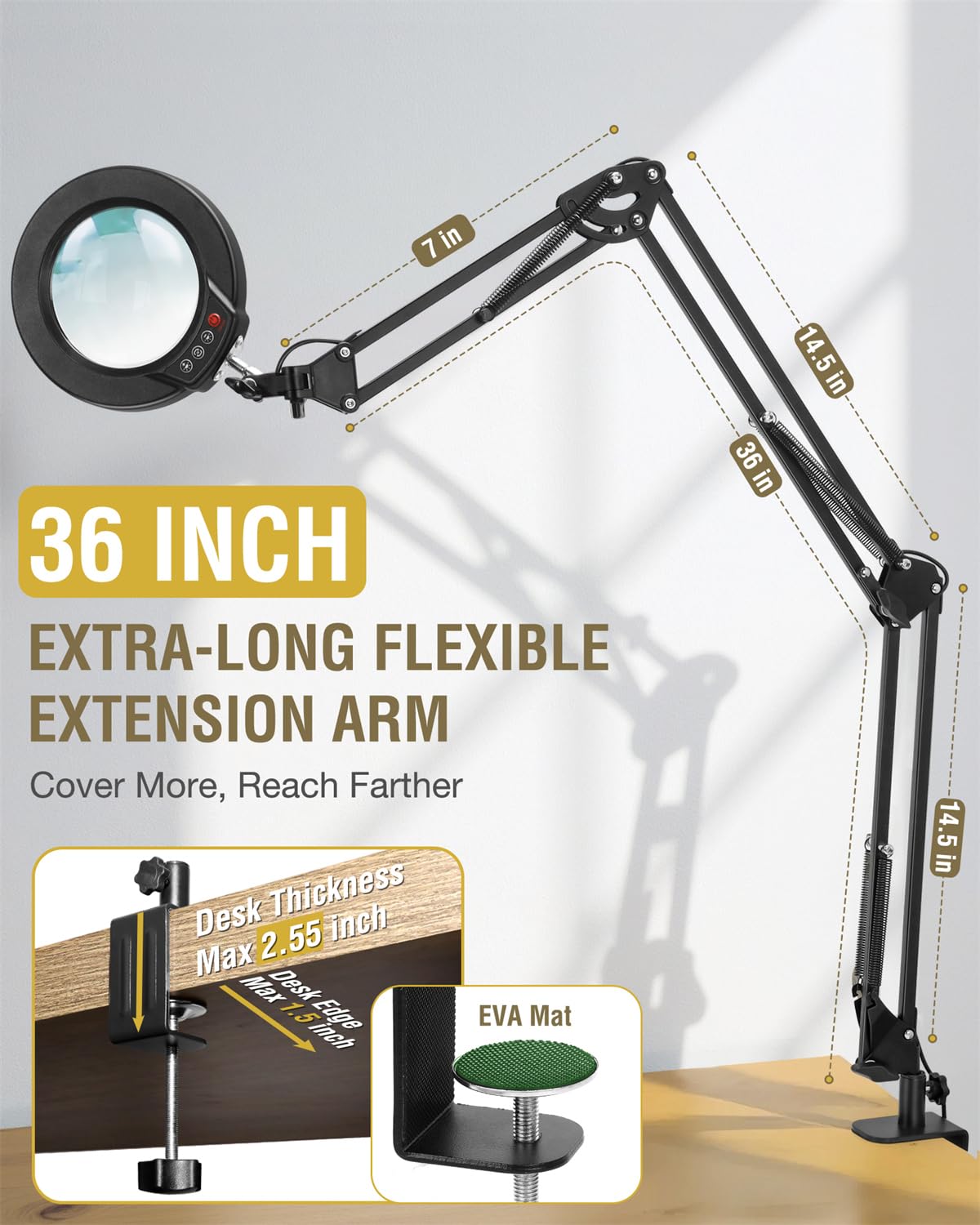 Krstlv 4.3-inch optical glass lens delivers distortion-free magnification for detail work.