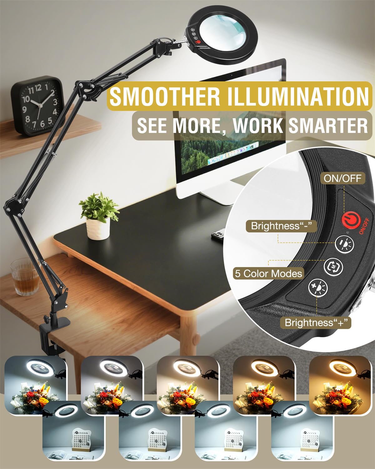 Krstlv five color modes with dimmable brightness for various tasks.