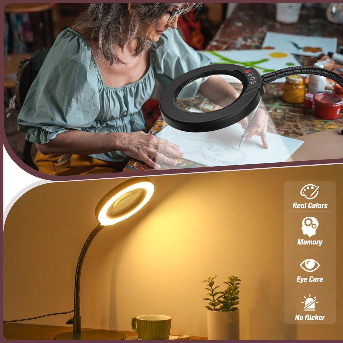 Krstlv on-lamp control button for easy adjustability.