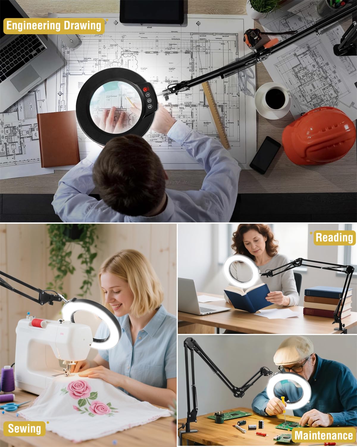 Krstlv sturdy metal clamp protects surfaces while securing the lamp.