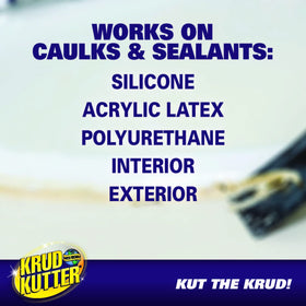 Krud Kutter spray for window frame caulk prep and cleanup.