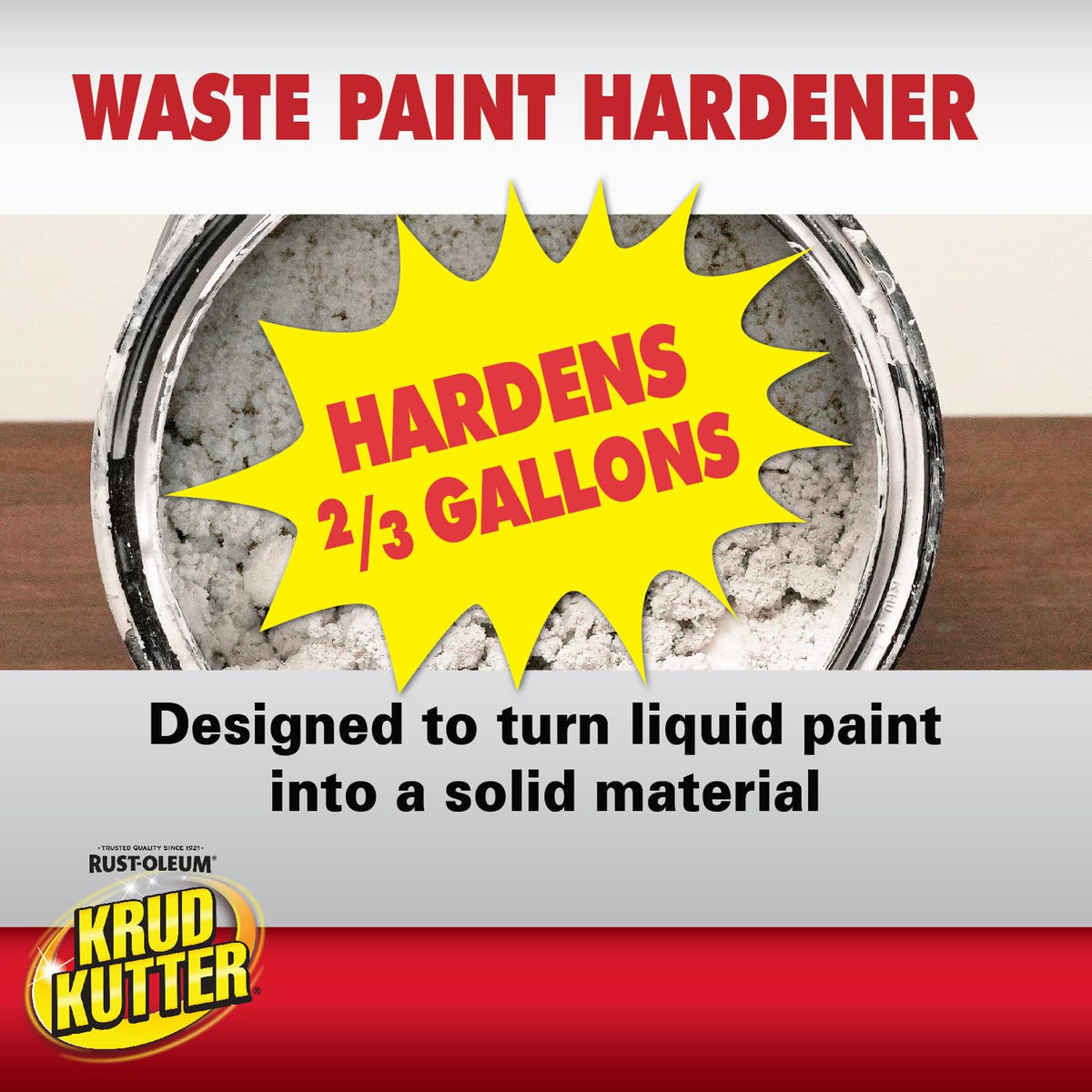 Krud Kutter waste paint crystals show simple add and mix action.