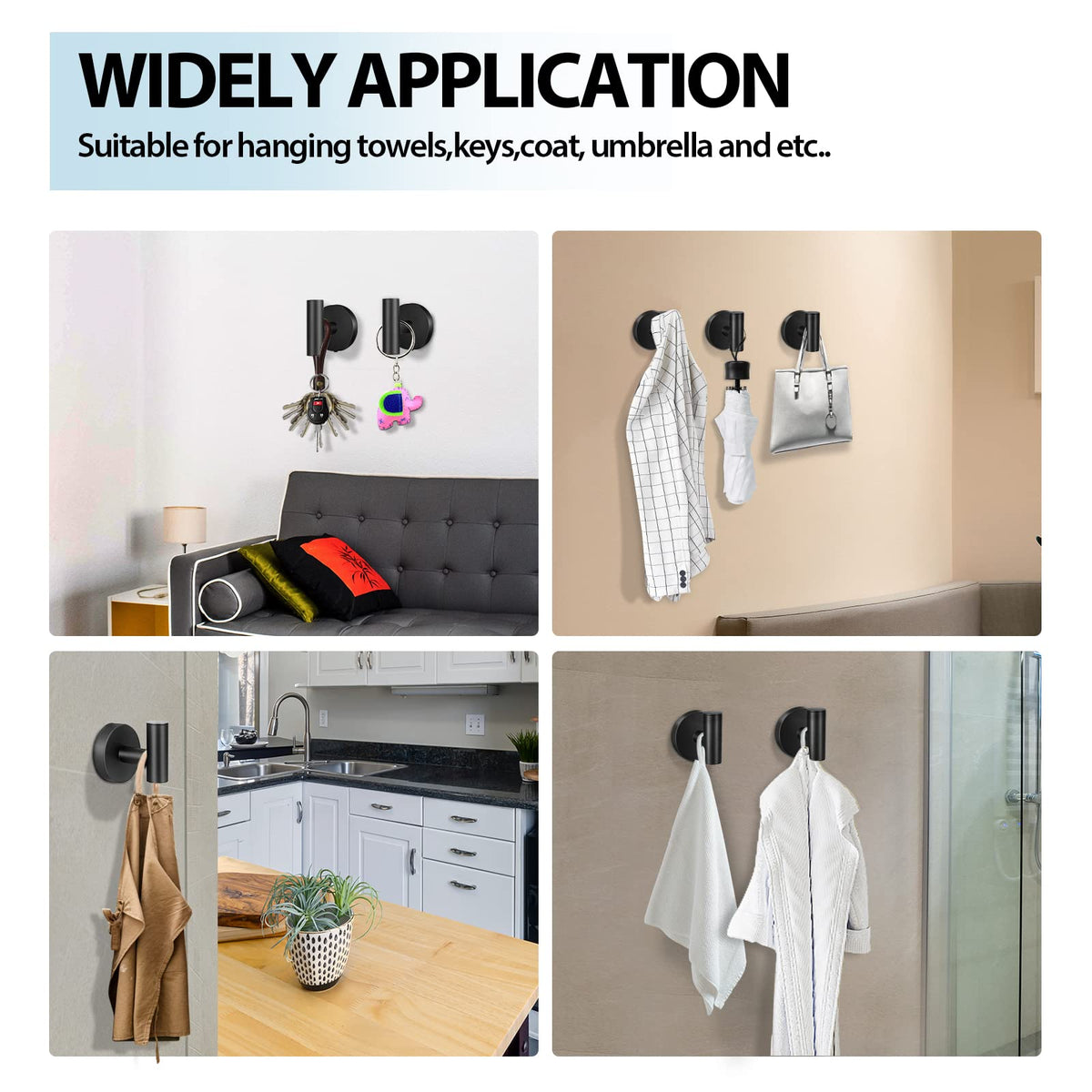 Kruodop towel hook for coats and bags, wall mount saves space.
