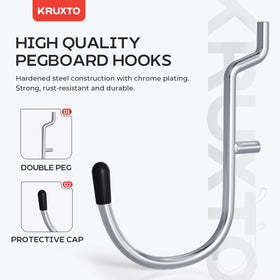 KRUXTO pegboard bins and locks simplify secure storage of hardware.