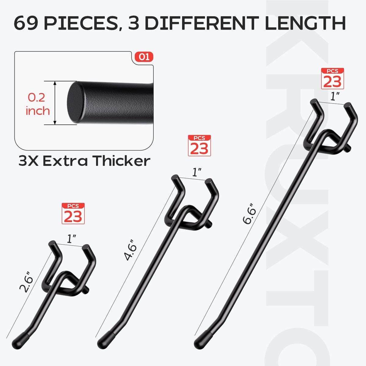 KRUXTO matte-black finish close-up highlights durable hooks.