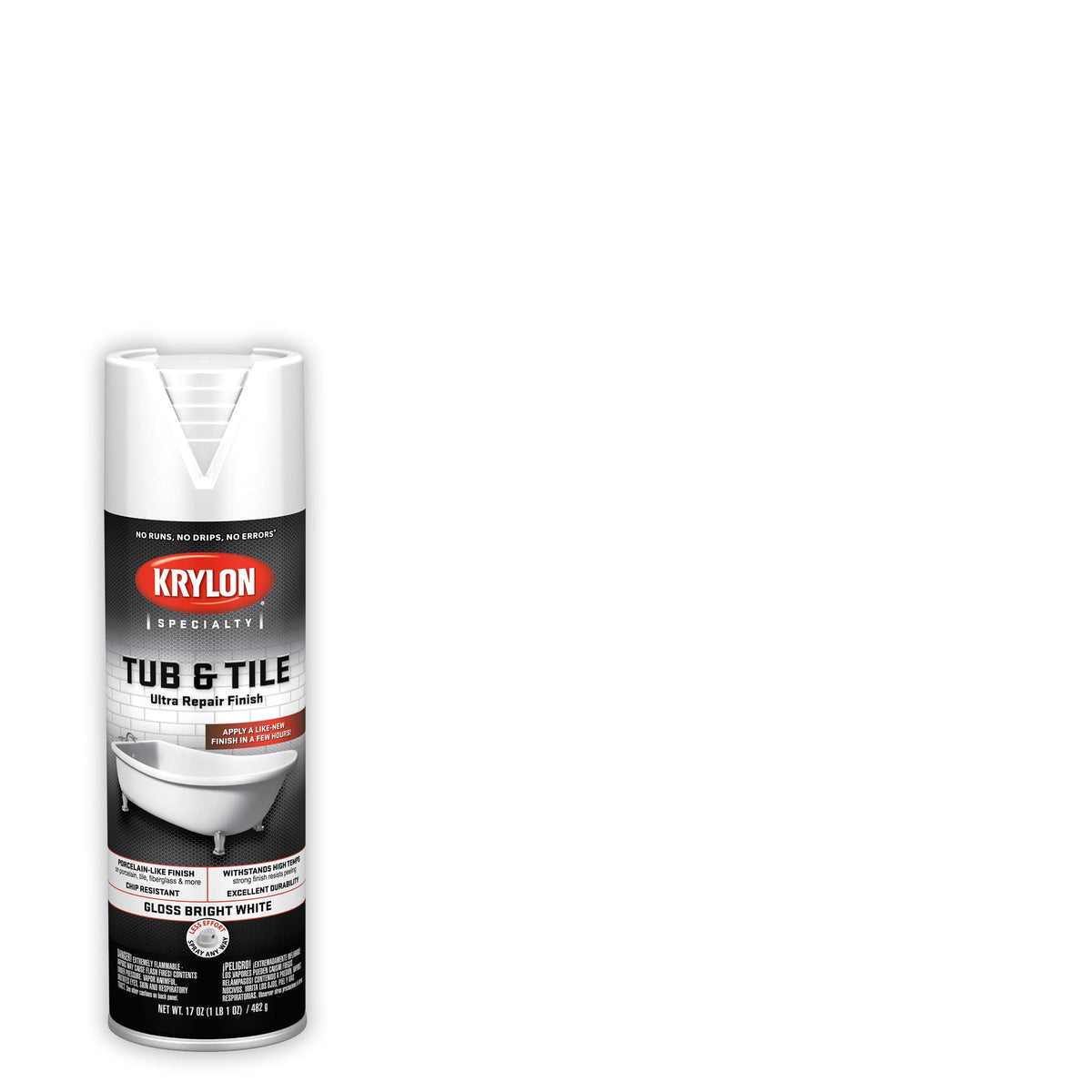 Krylon Bright White 17 oz aerosol for durable bathroom surface coverage