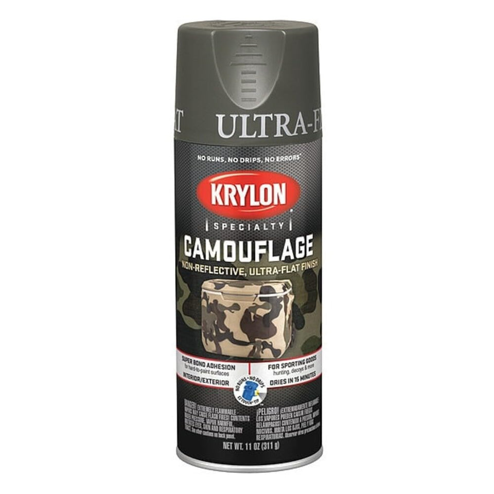 Krylon camouflage olive spray can with Fusion Technology for plastic camouflage