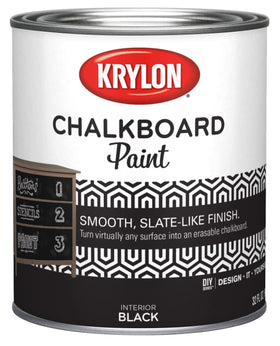 Krylon Chalkboard Paint brush-on application forms a ready-to-use chalkboard surface.