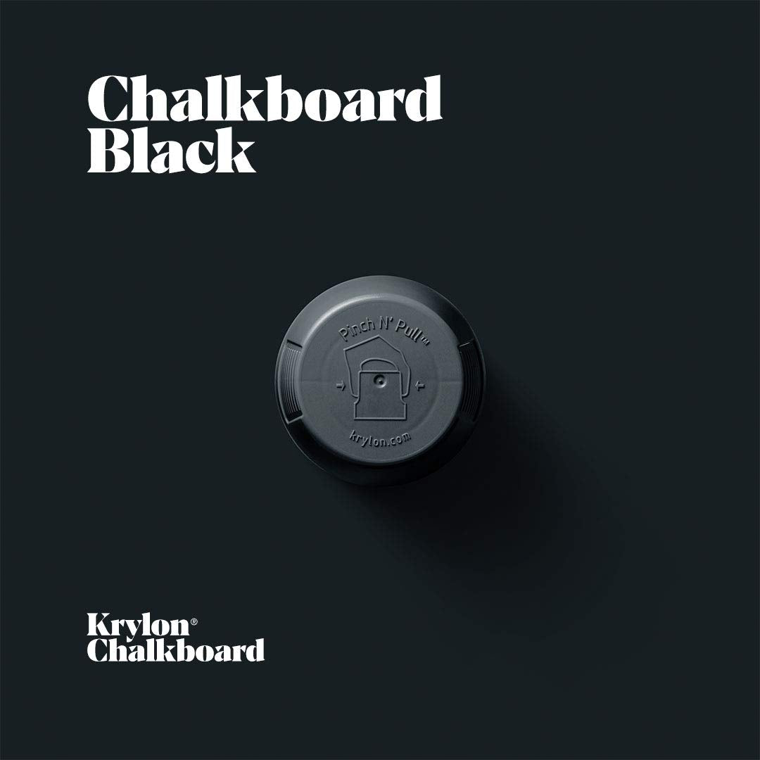 Krylon chalkboard paint with slate-like finish for durable, reusable surfaces.